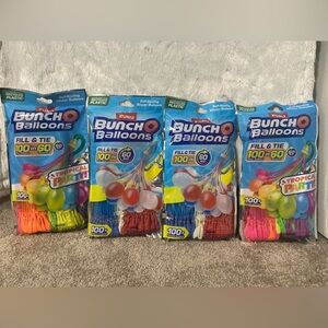 4 PACK Zuru Bunch O Balloons Water Balloons Assorted Colors (Count 100+)
